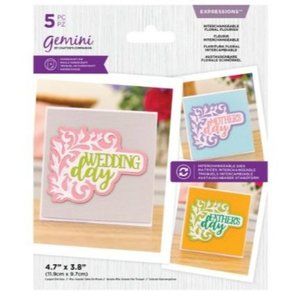 Crafter's Companion Decorative Trio Sentiment Dies Interchangeable Floral Flouri